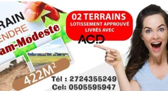 Deux terrains de 400 m² à Bassam